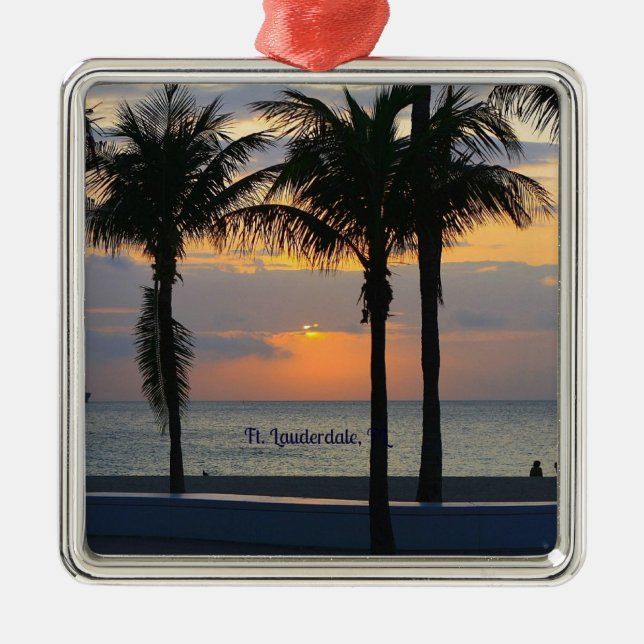 Ft. Lauderdale Sunrise Metal Tree Decoration (Front)