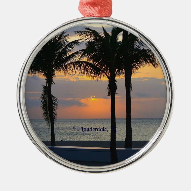 Ft. Lauderdale Sunrise Metal Tree Decoration (Front)