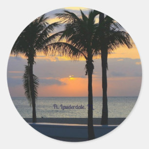 Ft. Lauderdale Sunset Classic Round Sticker