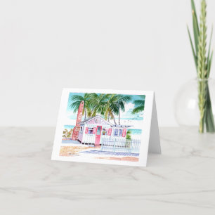 Ft. Myers Beach Red Cottage Thank You Card