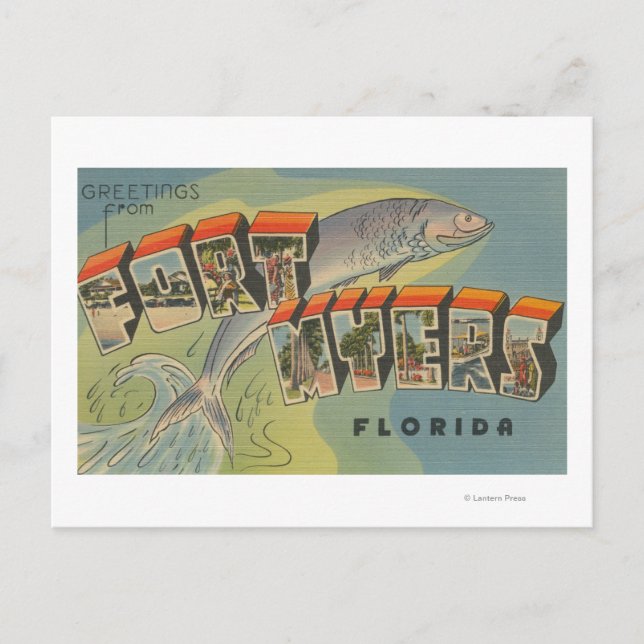 Ft. Myers, Florida - Large Letter Scenes Postcard (Front)