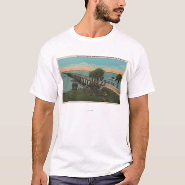 Ft. Myers, Florida - View of Tamiami Trail Bridg T-Shirt (Front)