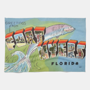  Ft. Myers Greeting Tea Towel