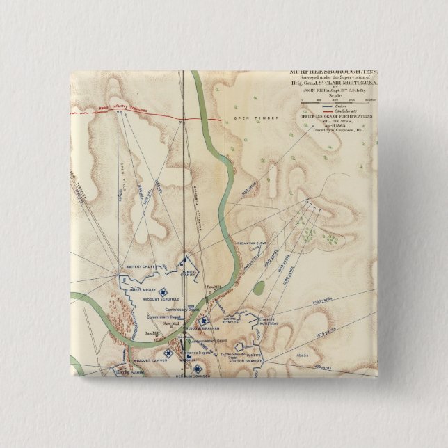 Ft Rosecrans, Tenn 15 Cm Square Badge (Front)