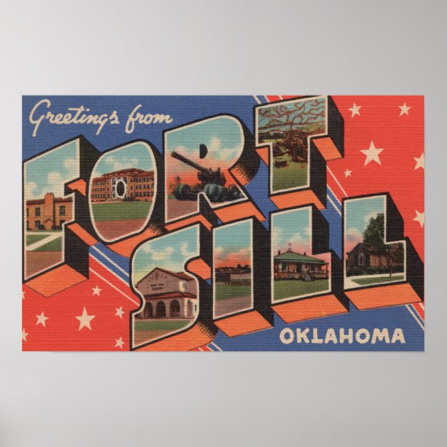 Ft. Sill, Oklahoma - Large Letter Scenes Poster (Front)