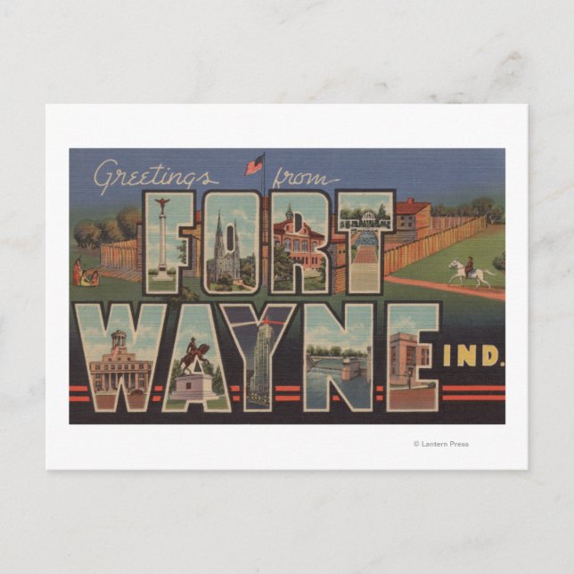 Ft. Wayne, Indiana - Large Letter Scenes 3 Postcard (Front)