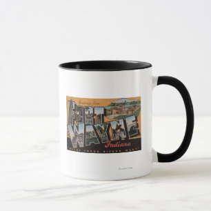 Ft. Wayne, Indiana - Large Letter Scenes Mug