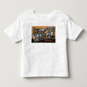 Ft. Wayne, Indiana - Large Letter Scenes Toddler T-Shirt