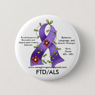 FTD/ALS Purple Ribbon Button