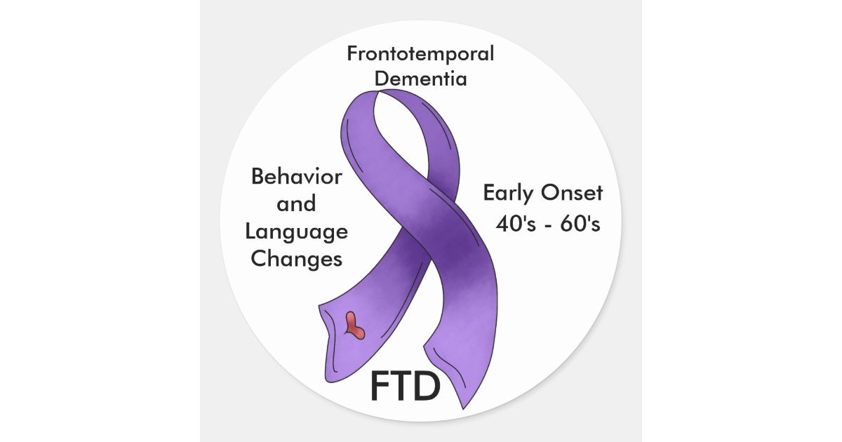 FTD, Frontotemporal Dementia Awareness Ribbon Classic Round Sticker