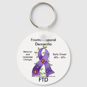FTD, Frontotemporal Dementia Awareness Ribbon Key Ring