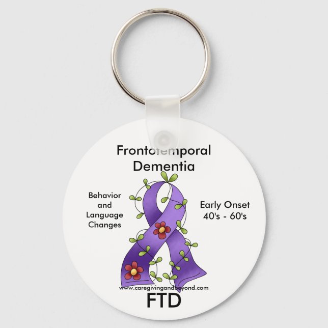 FTD, Frontotemporal Dementia Awareness Ribbon Key Ring (Front)