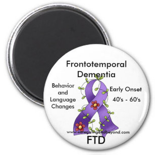 FTD, Frontotemporal Dementia Purple Ribbon Magnet