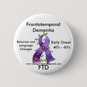 FTD, Frontotemporal Dementia Purple Ribbon Pin