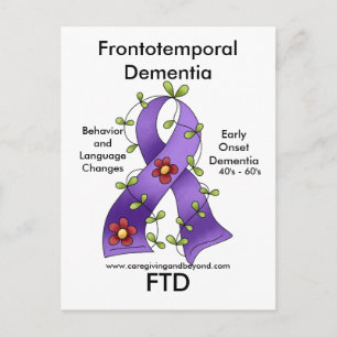 FTD, Frontotemporal Dementia Ribbon Postcard