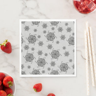 FTF Monochrome Paper Party Napkins in Lt Grayscale
