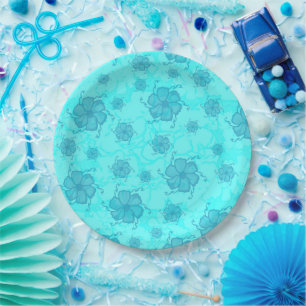 FTF Monochrome Paper Party Plates in Teal