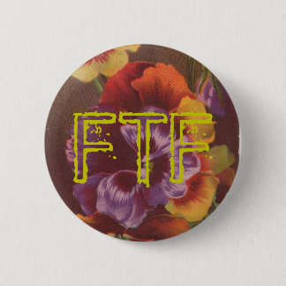 FTF Pansy Swag For Your Geocache 6 Cm Round Badge