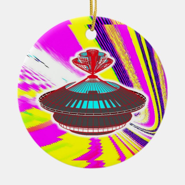 FTL Spaceship Ceramic Tree Decoration (Front)