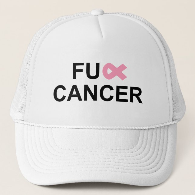 FU** Cancer Pink Breast Cancer ribbon hat (Front)