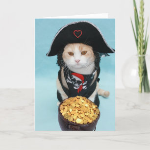 Fu[nny Pirate Kitty Valentine Holiday Card