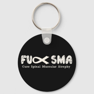 Fu SMA Awareness Ribbon Cream Key Ring