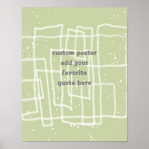 fuan and funky line art moss green add a quote poster