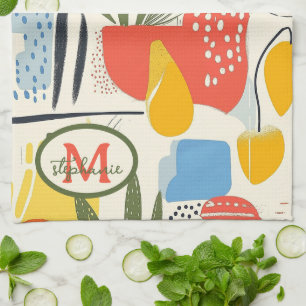 Fuavism Style Vibrant Colours Garden Pot Tea Towel