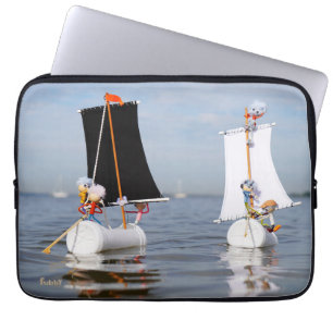 Fubbies at sea against plastic pollution. laptop sleeve
