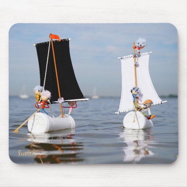 Fubbies at sea against plastic pollution. mouse mat (Front)