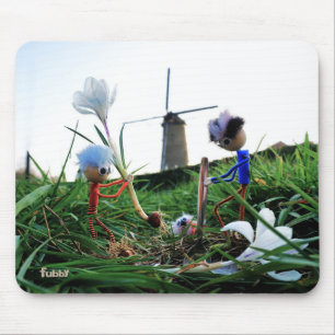 Fubbies in a mill plant a crown ball. mouse mat
