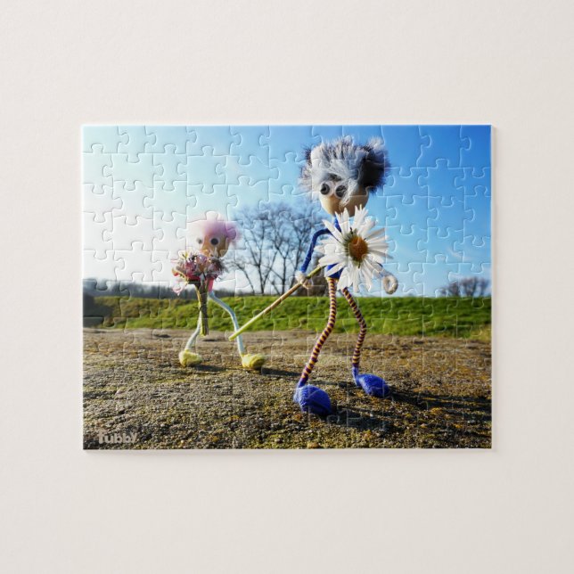 Fubbies in nature with daisy. jigsaw puzzle (Horizontal)