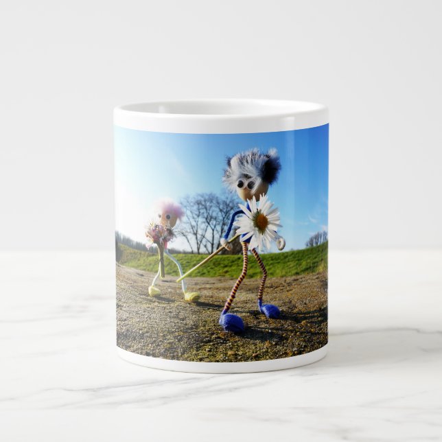Fubbies in nature with daisy. large coffee mug (Front)