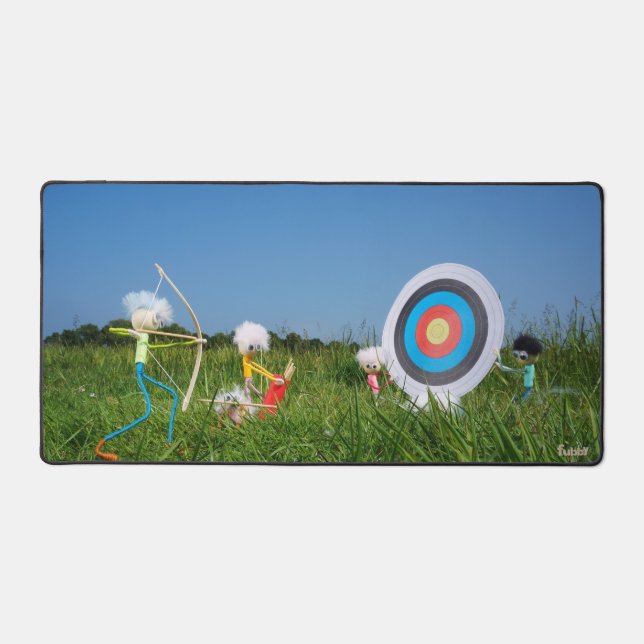 Fubbies shooting the arc desk mat (Front)