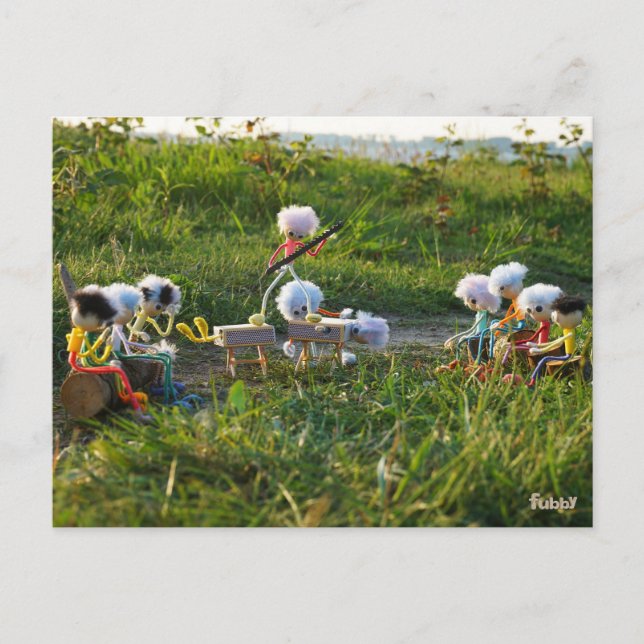 Fubby dolls carrying out magic trick. postcard (Front)