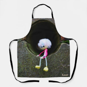 Fubby puppetry sitting in a wall. apron