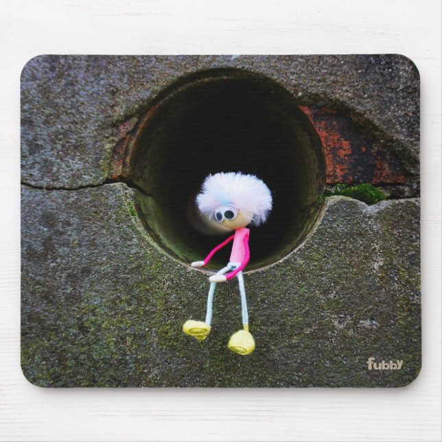 Fubby puppetry sitting in a wall. mouse mat (Front)