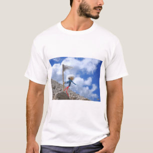 Fubby that places the white flag on the mountain. T-Shirt