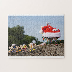 Fubby wearing a Santa hat adventure. Jigsaw Puzzle