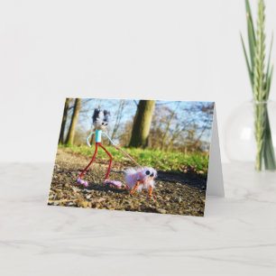 Fubby who leaves his dog. thank you card