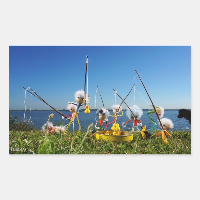 Fubby's active in the angling game. rectangular sticker (Front)