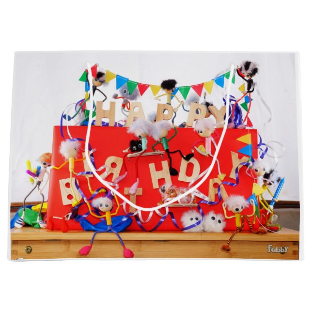 Fubby's celebrating for birthday. large gift bag (Front)