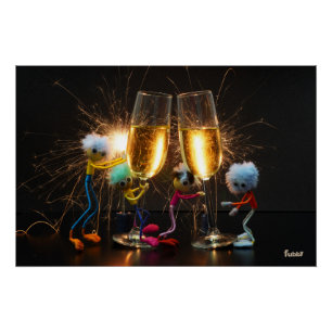 Fubby's celebrating with fireworks. poster