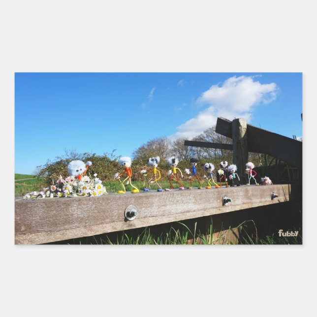 Fubby's journey to congratulations. rectangular sticker (Front)