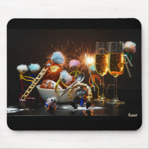 Fubby's New Year's celebration with holidays. Mouse Mat