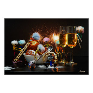 Fubby's New Year's celebration with holidays. Poster