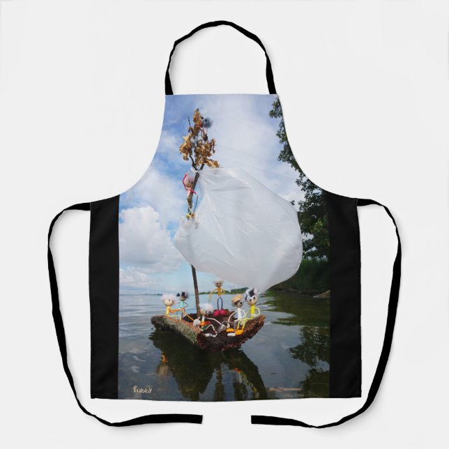Fubby's on a wooden sailing boat, environmental pr apron (Front)