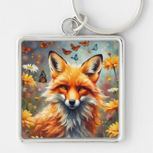 Fuchs auf der Wiese Key Ring