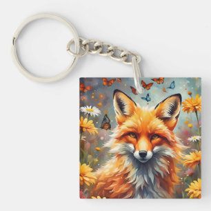 Fuchs auf der Wiese Key Ring