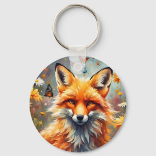 Fuchs auf der Wiese Key Ring